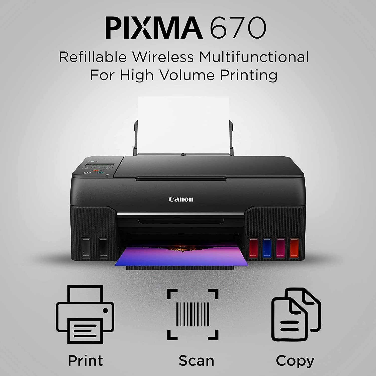 Canon Pixma G670 Wireless All-In-One MegaTank Photo Printer